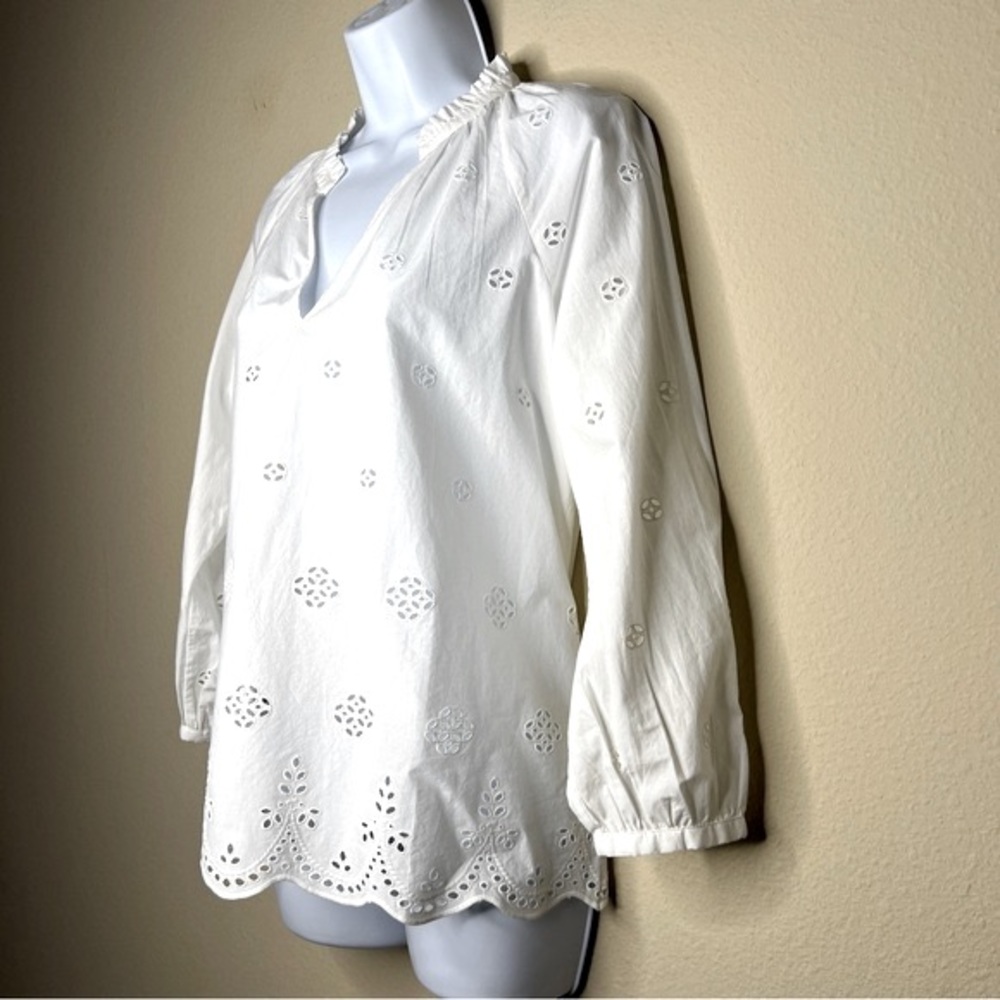 MADEWELL White Eyelet Popover Top - G1542 - Sz XS - Picture 8 of 13
